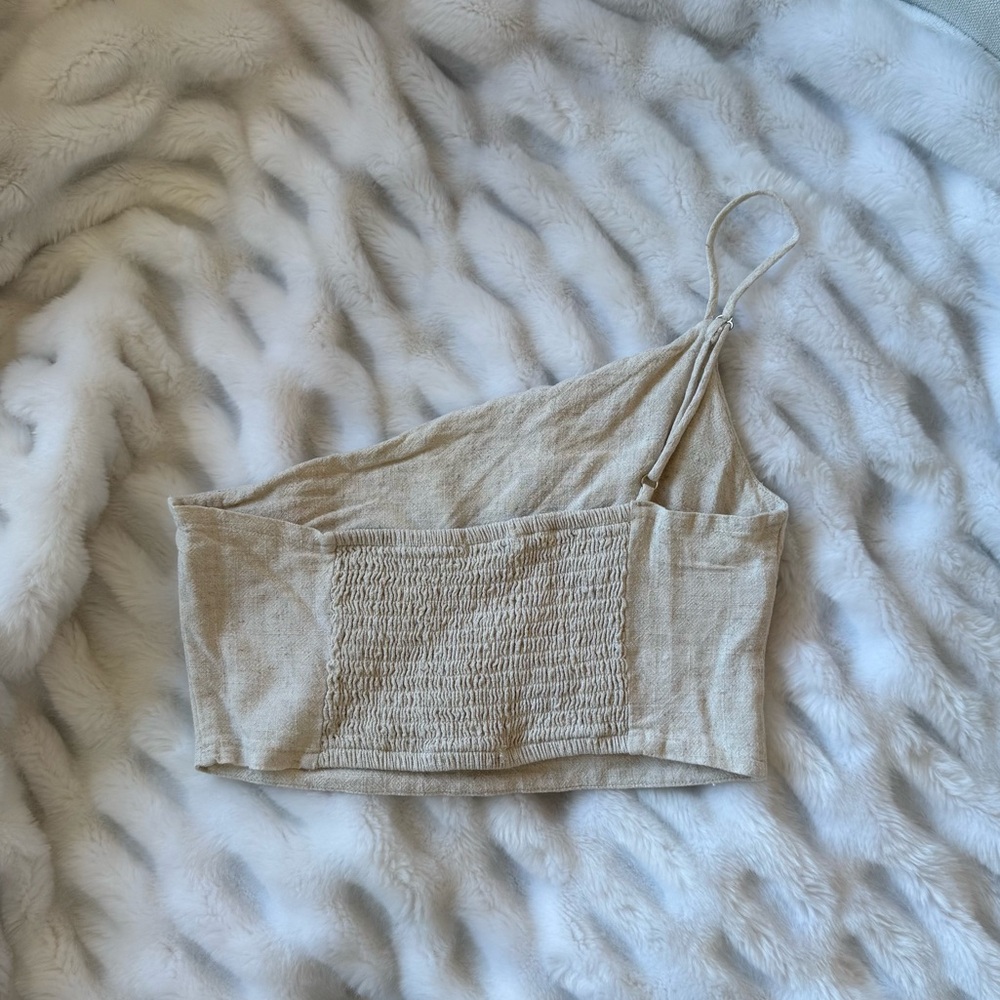 Linen One Shoulder Top - Picture 2 of 2